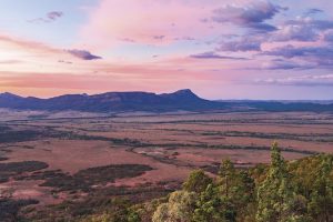 Flinders Ranges - view across the plains to the mountain range - Outback Australia Flinders Ranges