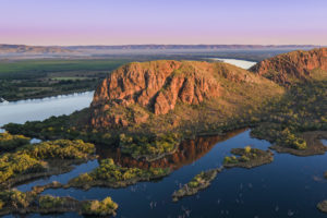 Kununurra - flooded plains with ranges in the horizon - Luxury Private Air Tour