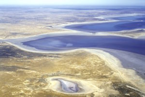 Lake Eyre – aerial view of Lake Eyre from your private aircraft – luxury short breaks 
