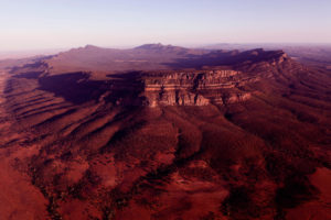 Flinders Ranges – aerial view of the natural wonder Wilpena Pound – Luxury Short Breaks in Outback Australia