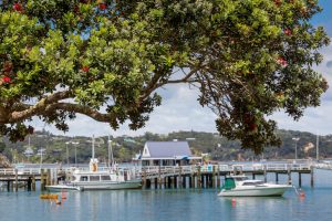 Russell - ferry terminal with boats arriving from Paihea - Luxury short breaks New Zealand