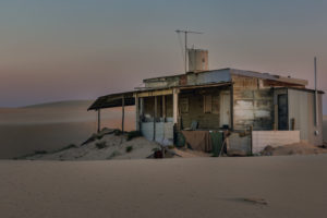 Port Stephens - 'Tin City' deserted shack on Stockton Beach - luxury solo travel