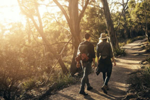 Mount Tamborine - couple walking through the bushland - luxury NSW short break